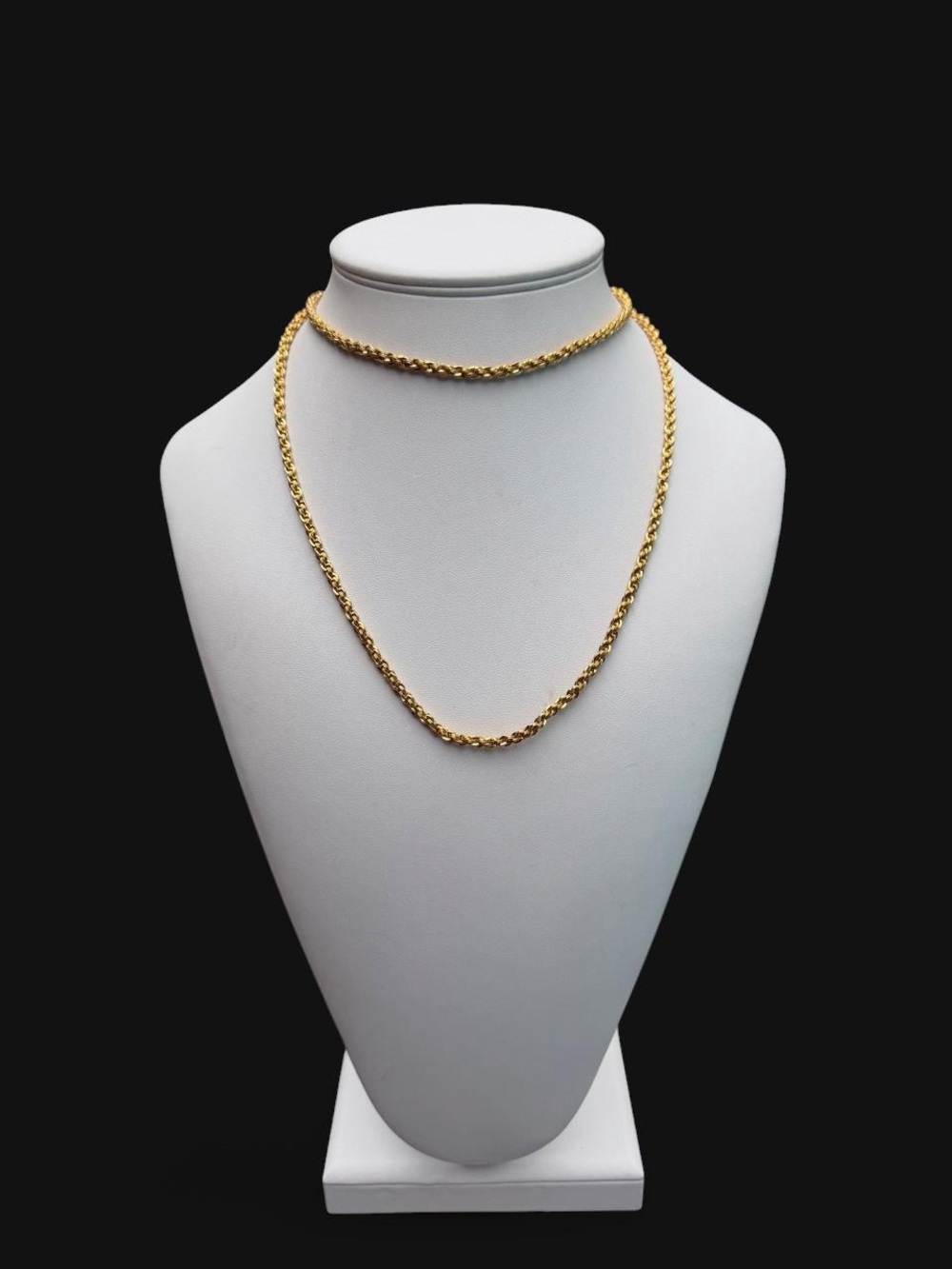Vintage Signed Nolan Miller 32" Gold Tone Twisted Rope Chain Necklace